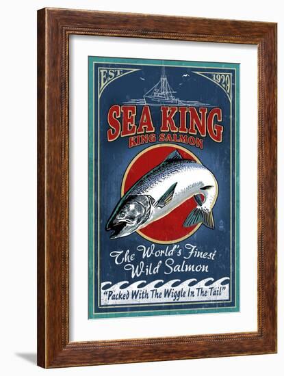 Salmon - Vintage Sign-Lantern Press-Framed Art Print