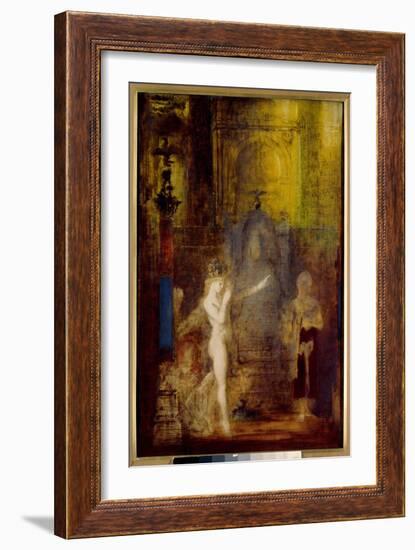 Salome Dancing in Front of Herode Salome Dances in the Banquet Hall of Herode. Herode Sitting on a-Gustave Moreau-Framed Giclee Print