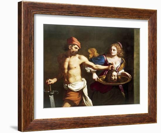 Salome Receives Head of John Baptist-Giovanni Francesco Barbieri-Framed Giclee Print