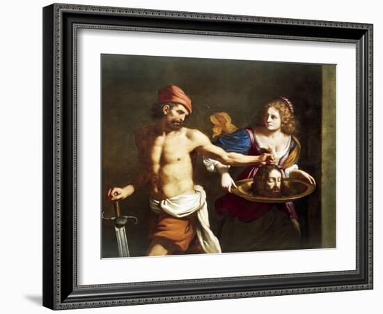 Salome Receives Head of John Baptist-Giovanni Francesco Barbieri-Framed Giclee Print