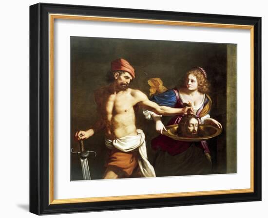 Salome Receives Head of John Baptist-Giovanni Francesco Barbieri-Framed Premium Giclee Print