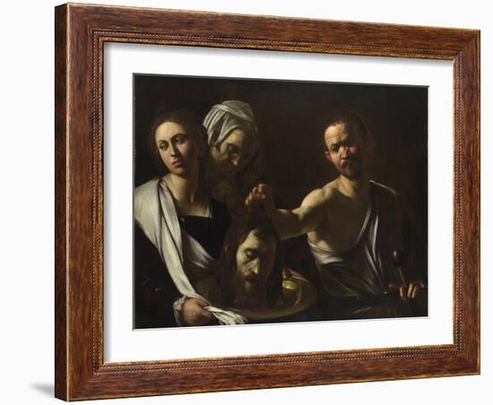 Salome Receives the Head of John the Baptist, C. 1608-1610-Caravaggio-Framed Giclee Print