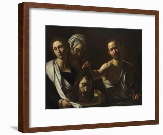 Salome Receives the Head of John the Baptist, C. 1608-1610-Caravaggio-Framed Giclee Print