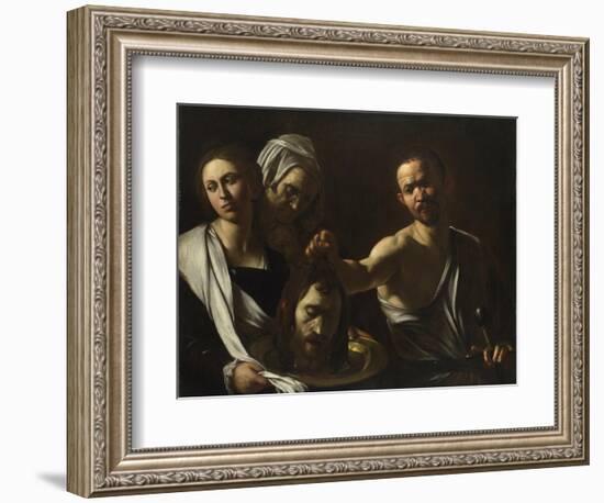 Salome Receives the Head of John the Baptist, C. 1608-1610-Caravaggio-Framed Giclee Print