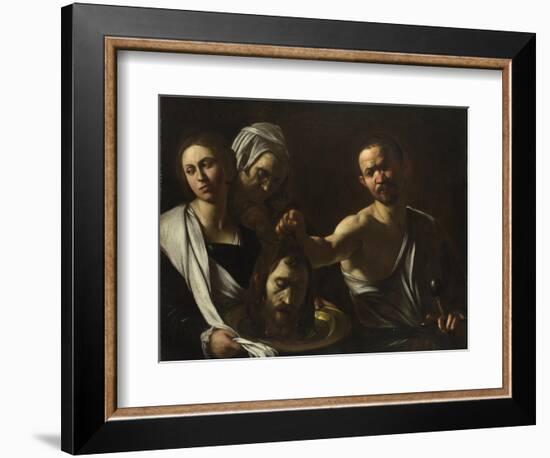 Salome Receives the Head of John the Baptist, C. 1608-1610-Caravaggio-Framed Giclee Print