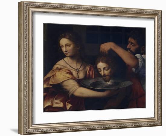 Salome Receives the Head of John the Baptist-Bernardino Luini-Framed Giclee Print