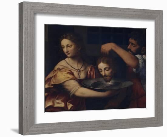 Salome Receives the Head of John the Baptist-Bernardino Luini-Framed Giclee Print