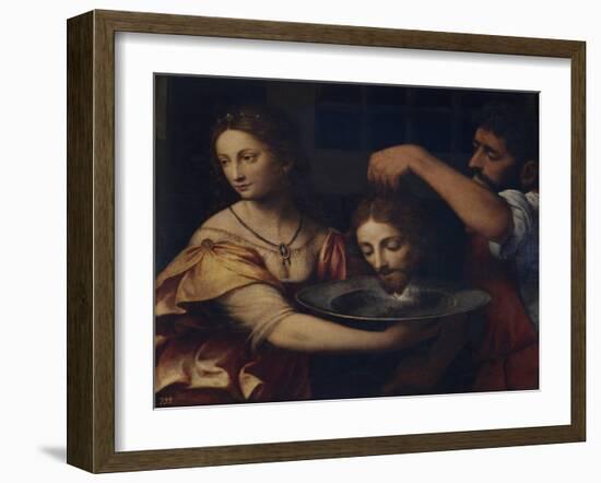 Salome Receives the Head of John the Baptist-Bernardino Luini-Framed Giclee Print