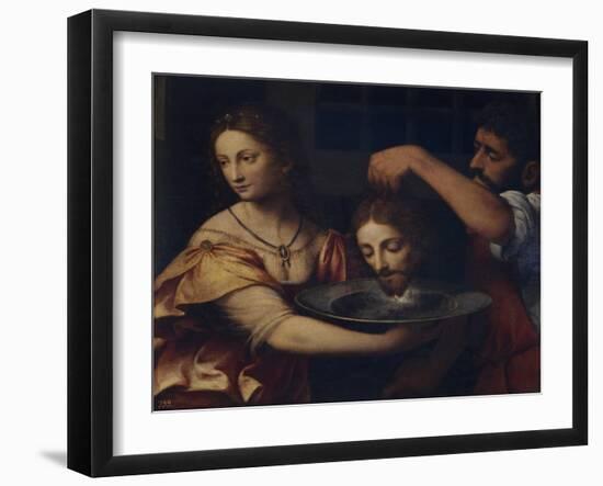 Salome Receives the Head of John the Baptist-Bernardino Luini-Framed Giclee Print