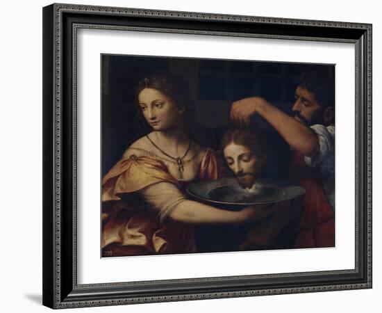 Salome Receives the Head of John the Baptist-Bernardino Luini-Framed Giclee Print