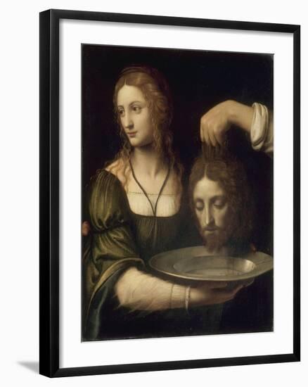 Salomé reçoit la tête de Saint Jean-Baptiste-Bernardino Luini-Framed Giclee Print