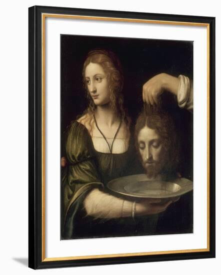 Salomé reçoit la tête de Saint Jean-Baptiste-Bernardino Luini-Framed Giclee Print