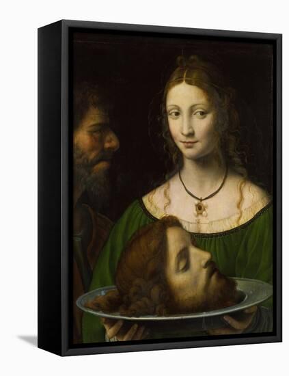 Salome with the Head of John the Baptist-Bernardino Luini-Framed Premier Image Canvas