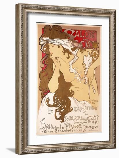 Salon des Cent 20th Exhibition-Alphonse Mucha-Framed Art Print