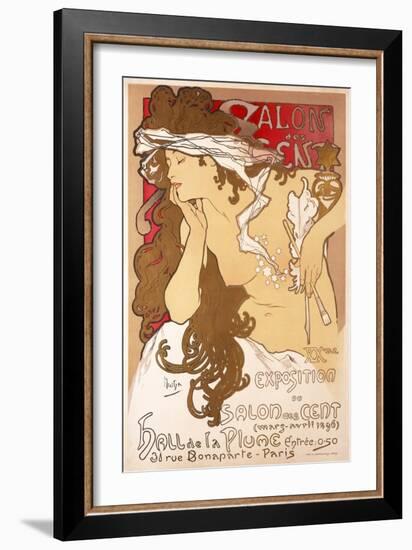 Salon des Cent 20th Exhibition-Alphonse Mucha-Framed Art Print