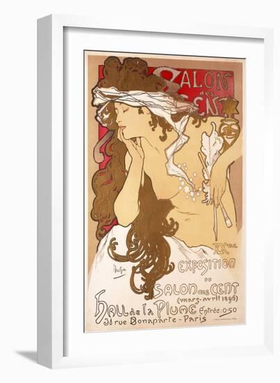 Salon des Cent 20th Exhibition-Alphonse Mucha-Framed Art Print