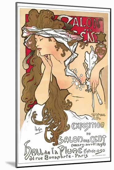 Salon Des Cent-Exhibition-Alphonse Mucha-Mounted Art Print