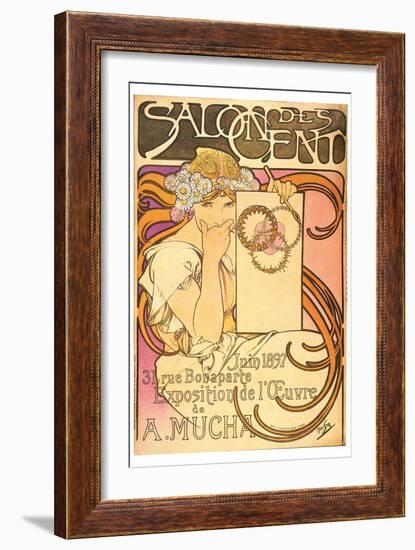 Salon Des Cent-Exhibition-Alphonse Mucha-Framed Art Print