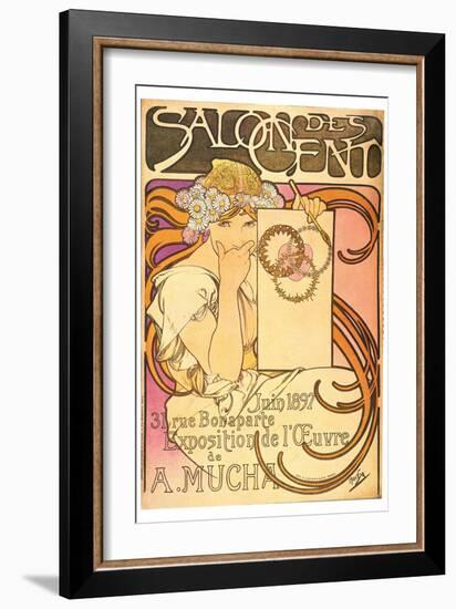 Salon Des Cent-Exhibition-Alphonse Mucha-Framed Art Print