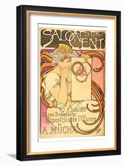 Salon Des Cent-Exhibition-Alphonse Mucha-Framed Art Print