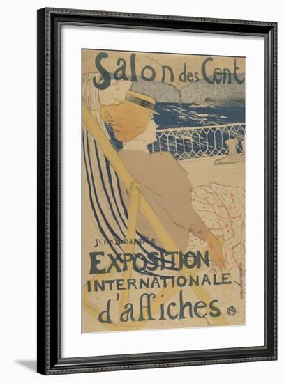 Salon des Cent-Exposition Internationale d'affiches-Henri de Toulouse-Lautrec-Framed Art Print