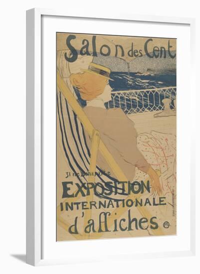 Salon des Cent-Exposition Internationale d'affiches-Henri de Toulouse-Lautrec-Framed Art Print