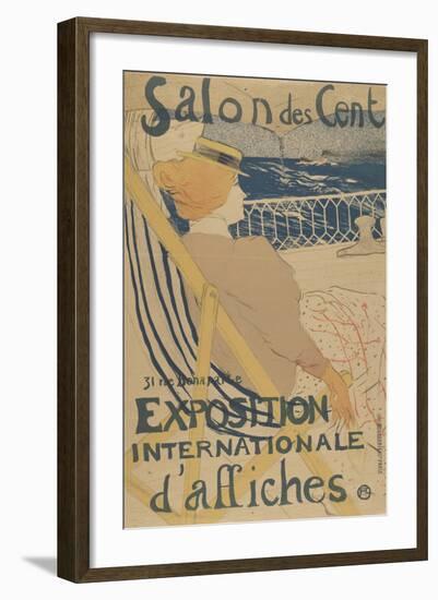 Salon des Cent-Exposition Internationale d'affiches-Henri de Toulouse-Lautrec-Framed Art Print