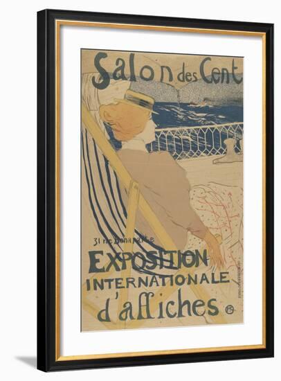 Salon des Cent-Exposition Internationale d'affiches-Henri de Toulouse-Lautrec-Framed Art Print