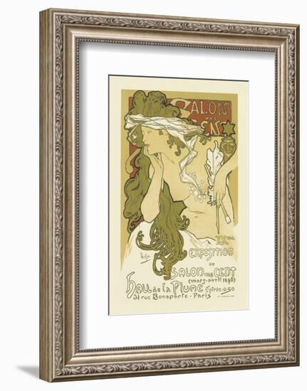 Salon Des Cent, Hall De La Plume-Alphonse Mucha-Framed Premium Giclee Print