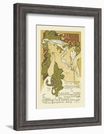 Salon Des Cent, Hall De La Plume-Alphonse Mucha-Framed Premium Giclee Print