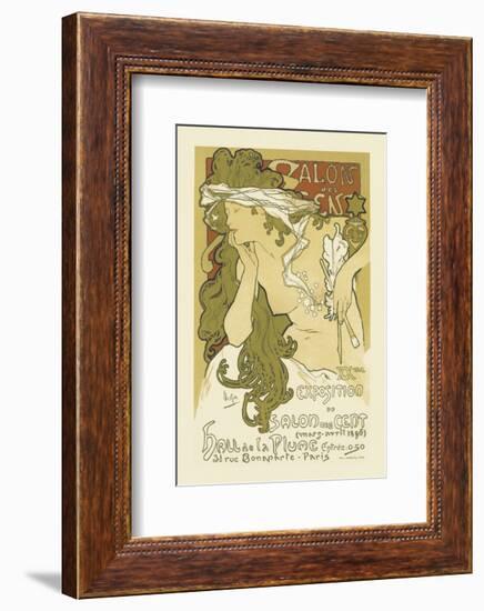 Salon Des Cent, Hall De La Plume-Alphonse Mucha-Framed Premium Giclee Print