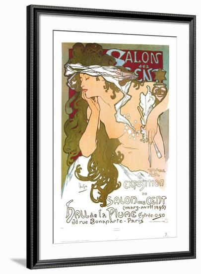 Salon des Cent-Alphonse Mucha-Framed Art Print