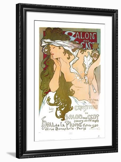 Salon des Cent-Alphonse Mucha-Framed Art Print