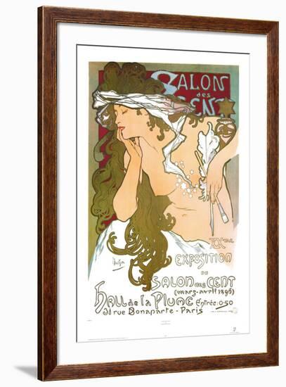 Salon des Cent-Alphonse Mucha-Framed Art Print