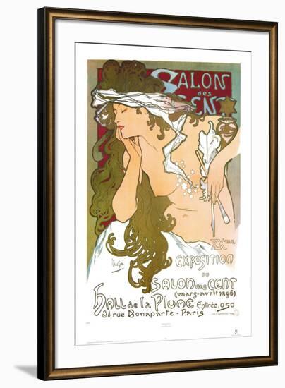 Salon des Cent-Alphonse Mucha-Framed Art Print