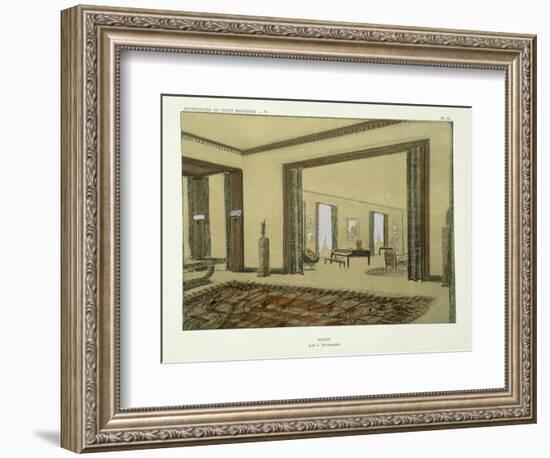 Salon, from 'Repertoire of Modern Taste', Published 1929 (Colour Litho)-Jacques-emile Ruhlmann-Framed Giclee Print