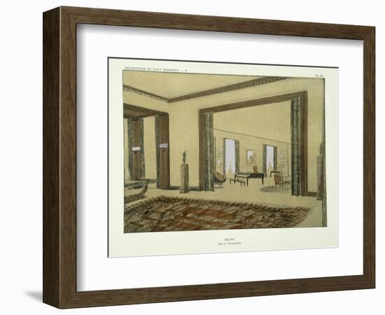 Salon, from 'Repertoire of Modern Taste', Published 1929 (Colour Litho)-Jacques-emile Ruhlmann-Framed Giclee Print