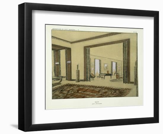 Salon, from 'Repertoire of Modern Taste', Published 1929 (Colour Litho)-Jacques-emile Ruhlmann-Framed Giclee Print