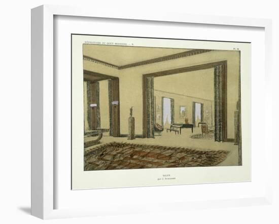 Salon, from 'Repertoire of Modern Taste', Published 1929 (Colour Litho)-Jacques-emile Ruhlmann-Framed Giclee Print