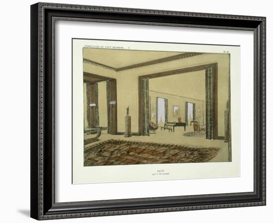 Salon, from 'Repertoire of Modern Taste', Published 1929 (Colour Litho)-Jacques-emile Ruhlmann-Framed Giclee Print