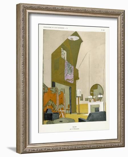 Salon, from 'Repertoire of Modern Taste', Published 1929 (Colour Litho)-Jacques-emile Ruhlmann-Framed Giclee Print