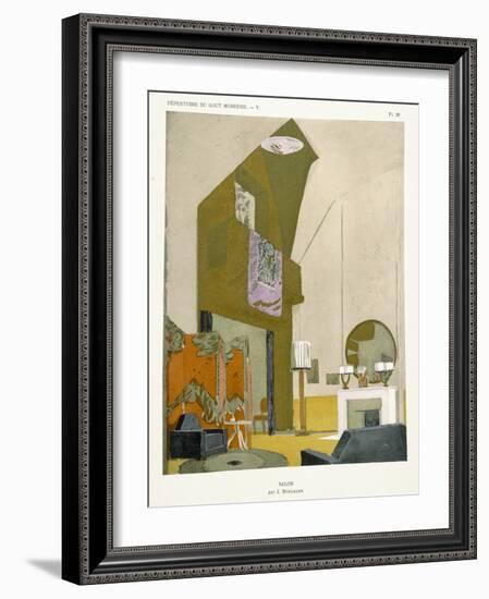 Salon, from 'Repertoire of Modern Taste', Published 1929 (Colour Litho)-Jacques-emile Ruhlmann-Framed Giclee Print