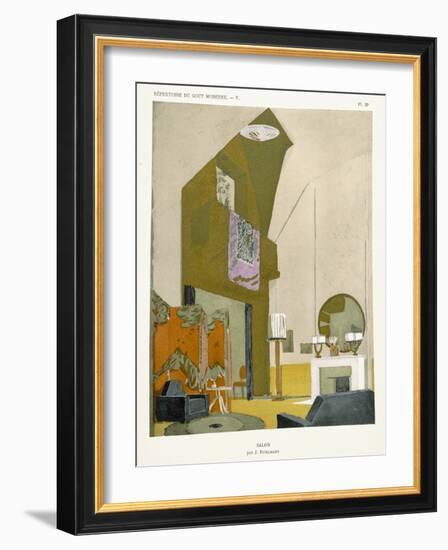 Salon, from 'Repertoire of Modern Taste', Published 1929 (Colour Litho)-Jacques-emile Ruhlmann-Framed Giclee Print