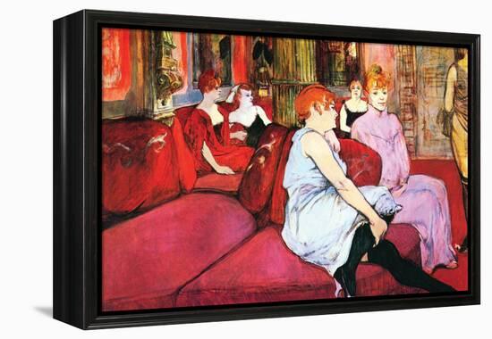 Salon In The Rue De Moulins-Henri de Toulouse-Lautrec-Framed Stretched Canvas