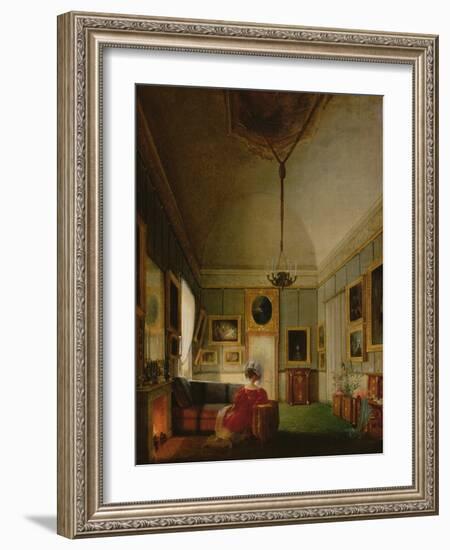 Salon of Hortense De Beauharnais (1783-1837) at Arenenberg (Oil on Canvas)-French School-Framed Giclee Print