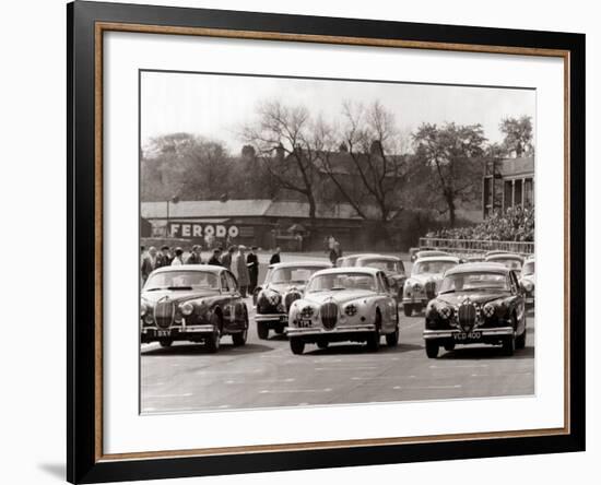 Saloon Car Race at the International '200' Meeting at Aintree, Jaguar S-Type Saloon Car, April 1961-null-Framed Photographic Print