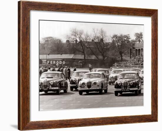 Saloon Car Race at the International '200' Meeting at Aintree, Jaguar S-Type Saloon Car, April 1961-null-Framed Photographic Print