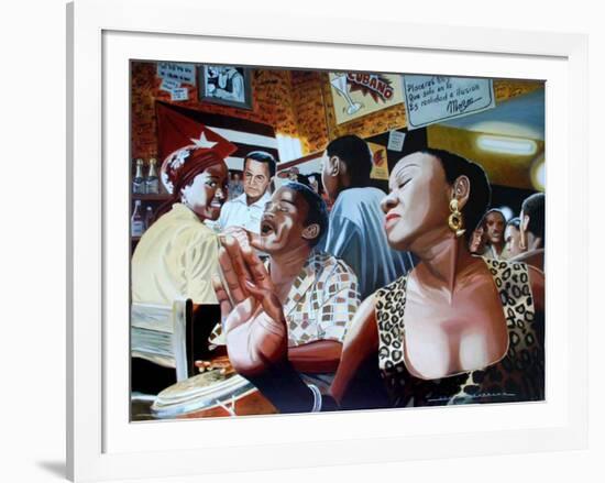 Salsa in Cuba Cafe-Alain Bertrand-Framed Art Print