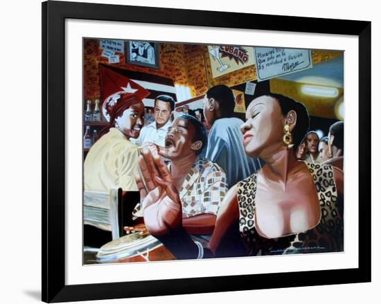 Salsa in Cuba Cafe-Alain Bertrand-Framed Art Print