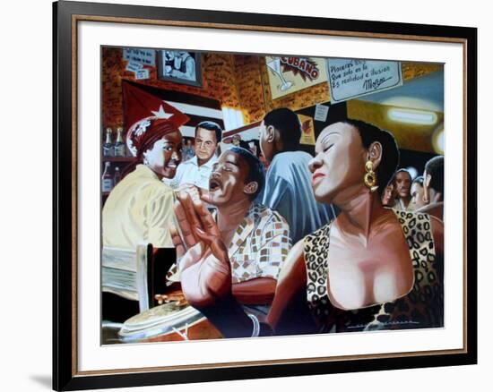 Salsa in Cuba Cafe-Alain Bertrand-Framed Art Print